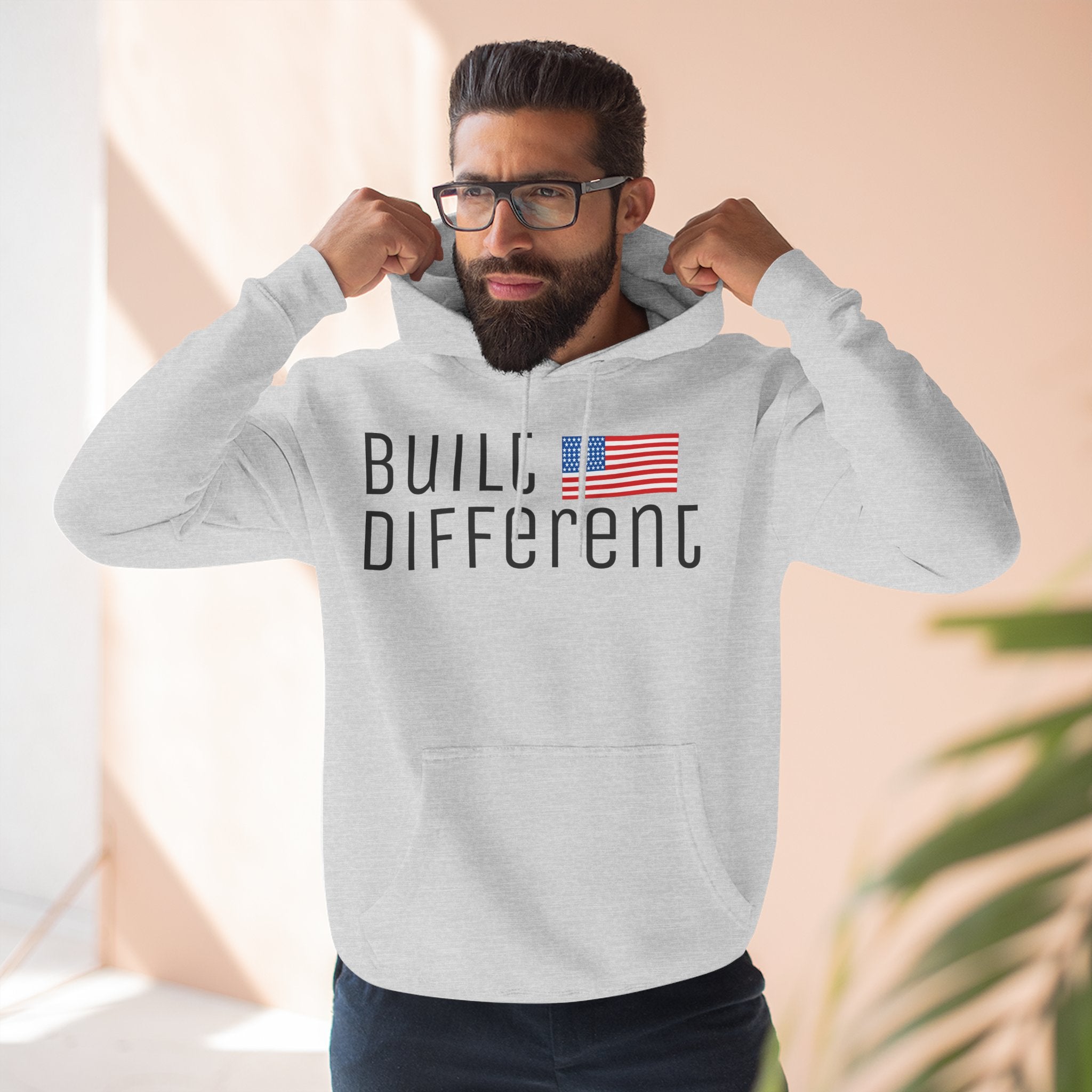 Built Different American Flag Fleece Pullover