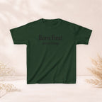 Kids Tee — "Born First. Still in Charge." Sibling Shirt